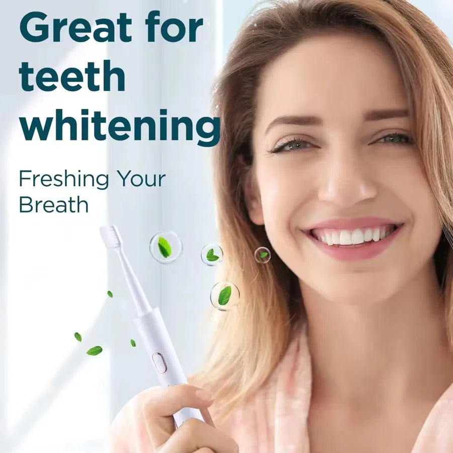 Cepillo de dientes eléctrico sónico de nuevo diseño con cerdas suaves, 6 modos de limpieza, pantalla LED, IPX7, resistente al agua, carga rápida por USB, herramienta de cuidado bucal.