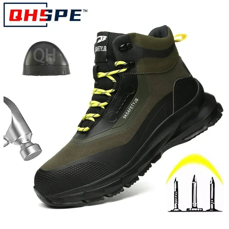 Zapatos de seguridad antisalpicaduras para hombre, botas de trabajo resistentes al desgaste, zapatos con punta de acero, zapatos protectores a prueba de pinchazos, zapatillas de seguridad