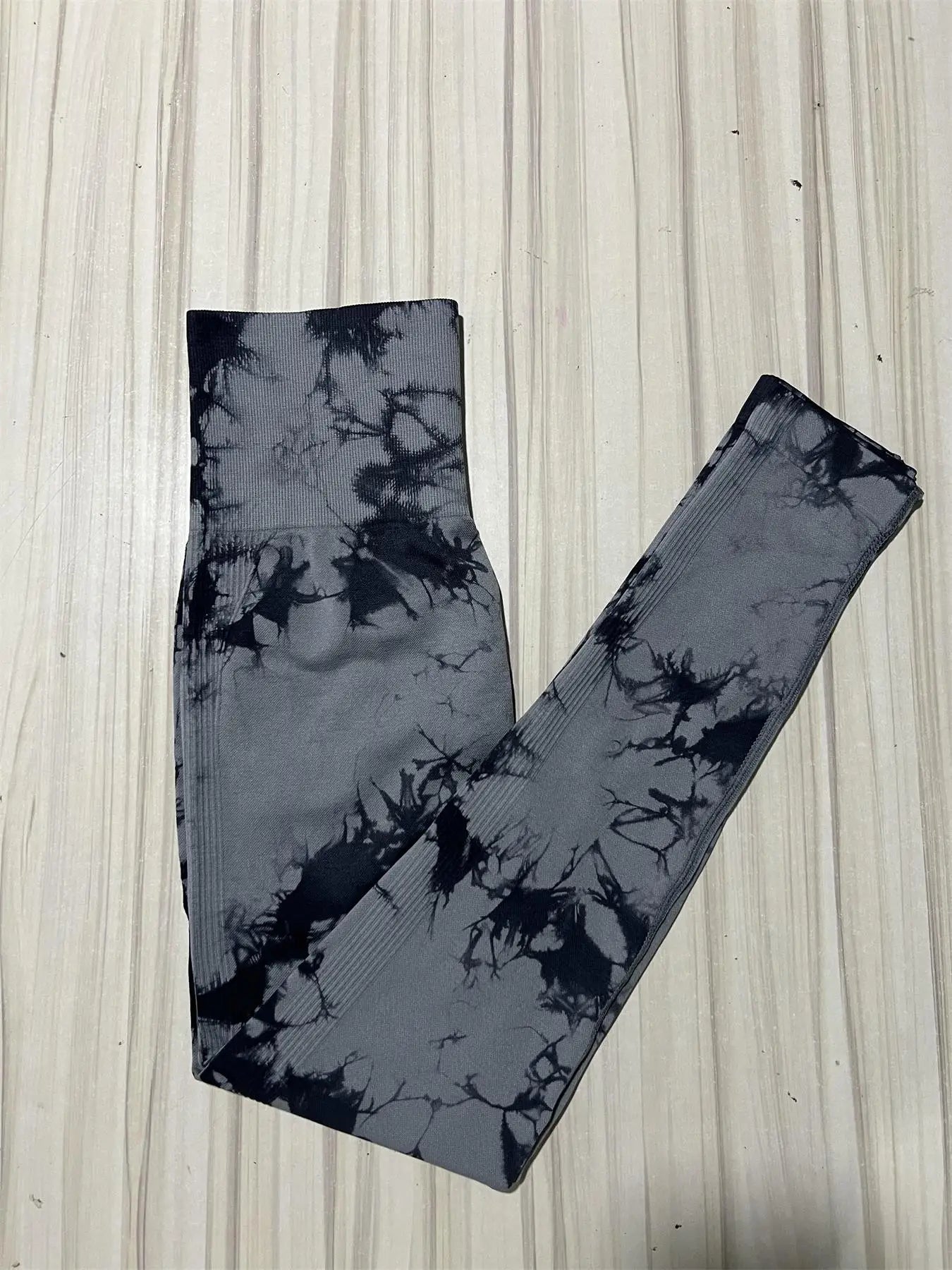 All Seasons Women's Tie Dye Print High Waist Sports Leggings, Breathable Wide Waistband Seamless Skinny Pants for Gym Workout
