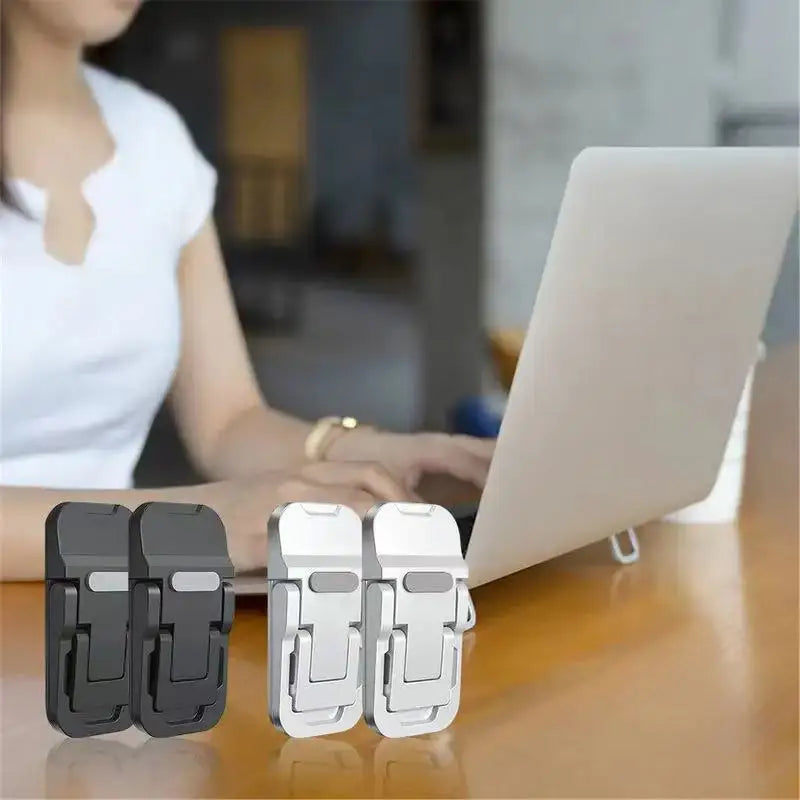 Mini soporte portátil de aleación de zinc para portátil, 2 unidades por juego, ángulos ajustables, plegable, invisible, para refrigeración de MacBook y Notebook.