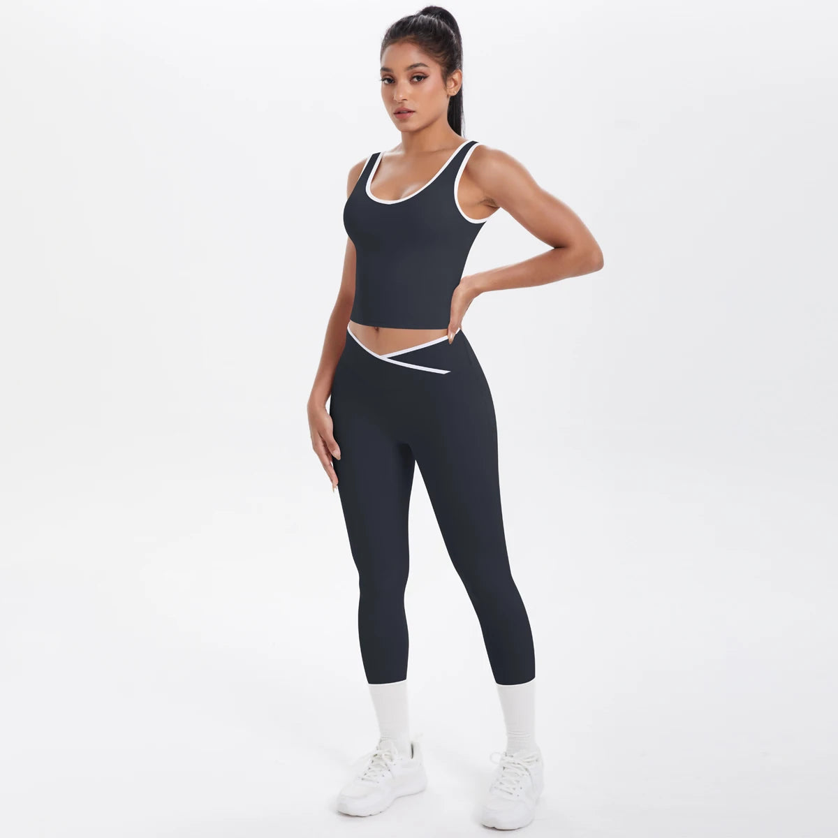 Conjunto de 2 piezas de pantalones de yoga con espalda descubierta y leggings para correr, de cintura alta, con estampado de melocotón y glúteos, para fitness y deportes.