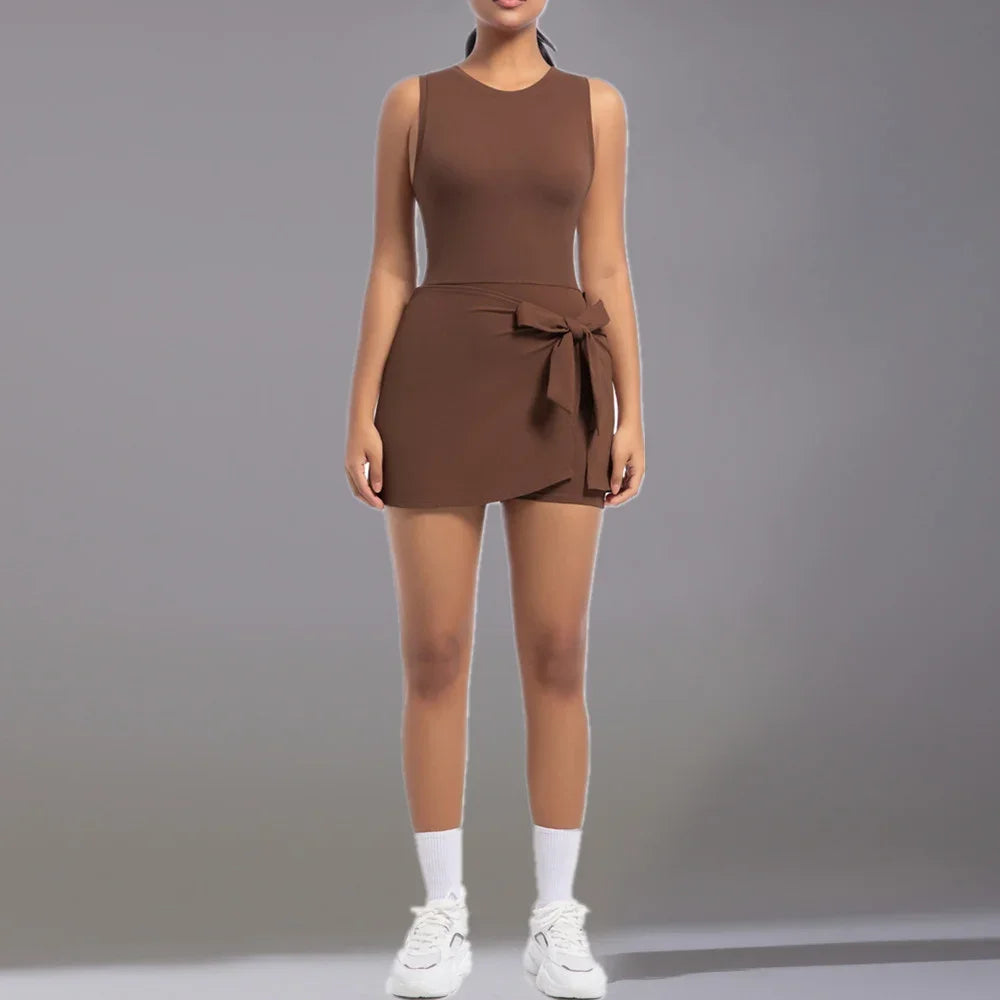 Conjunto de chándal de yoga sin relleno para mujer, mono de una pieza, falda de entrenamiento, mono, ropa deportiva para gimnasio, ropa de entrenamiento para mujer