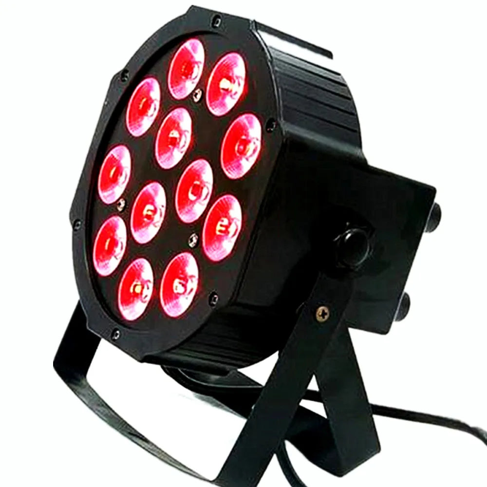 Nueva luz LED Par de 12 x 18 W RGBWAUV con control de DJ, equipo de iluminación de discoteca con 8 canales DMX 512, iluminación de escenario LED