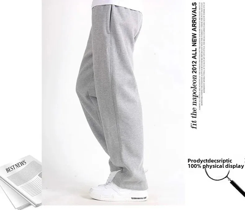Pantalones deportivos holgados de algodón con pierna recta para hombre de talla grande, pantalones cortos de baloncesto, cómodos y transpirables, talla grande.