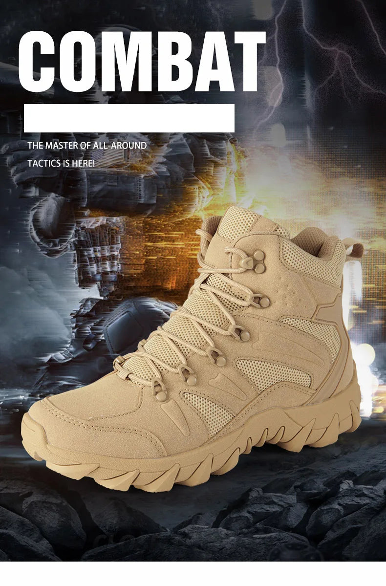 Upgraded Tactics Combat Training Boots Male Outdoors Camping Anti-wear Rapid Response Hiking Shoes Fishing Hunting Sneakers Men