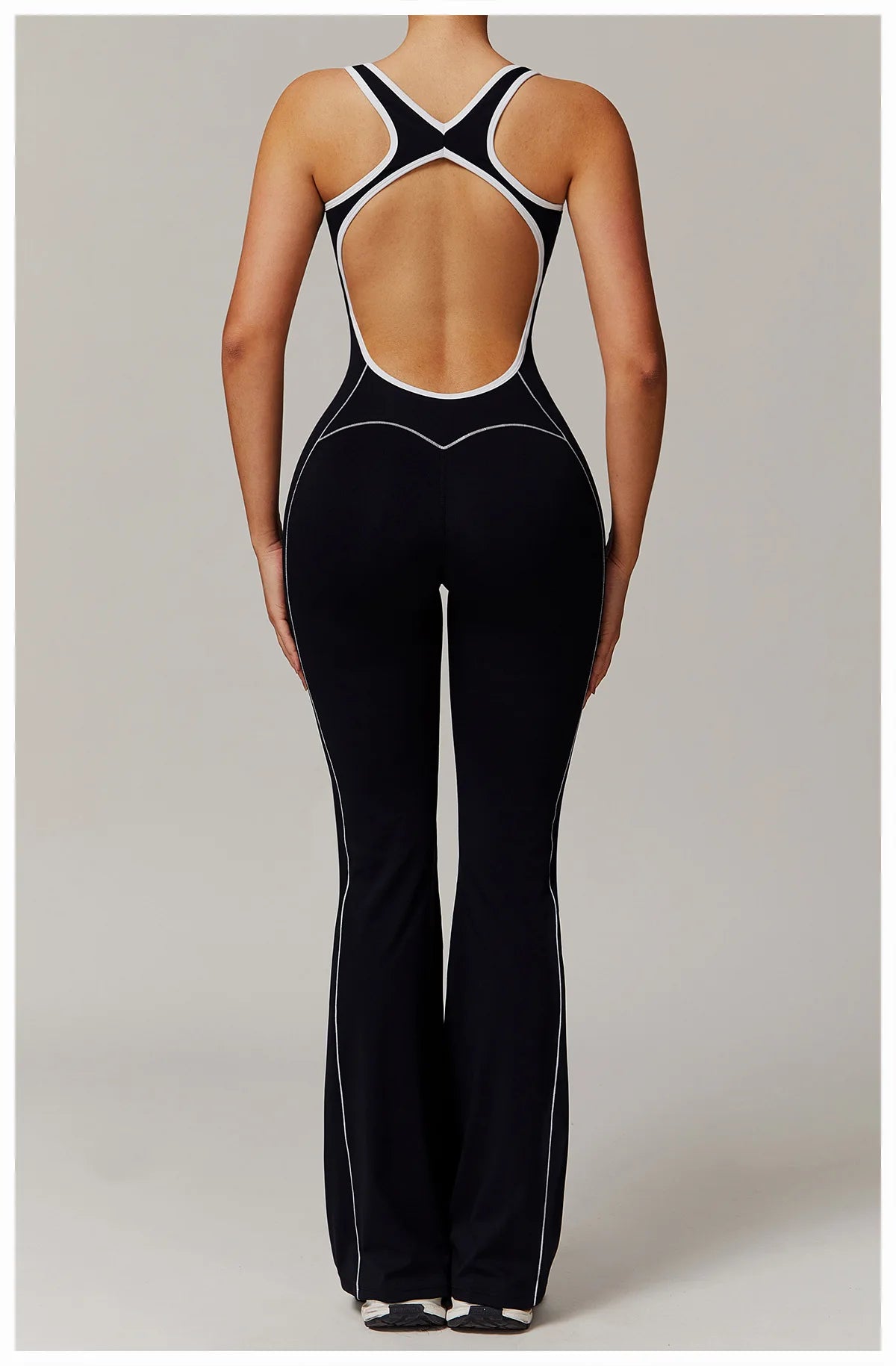 Conjunto de ropa deportiva de yoga con espalda cruzada para mujer, monos de una pieza con bloques de color, monos deportivos sin mangas, conjunto de gimnasio