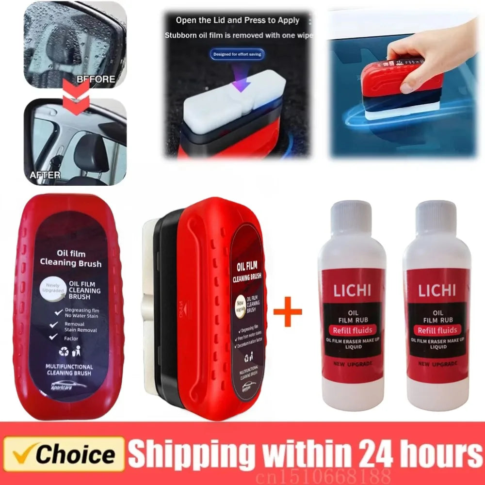 Cepillo limpiador de película de aceite para parabrisas de coche, 120 ml, hidrofóbico, para eliminar la película de aceite de los cristales.