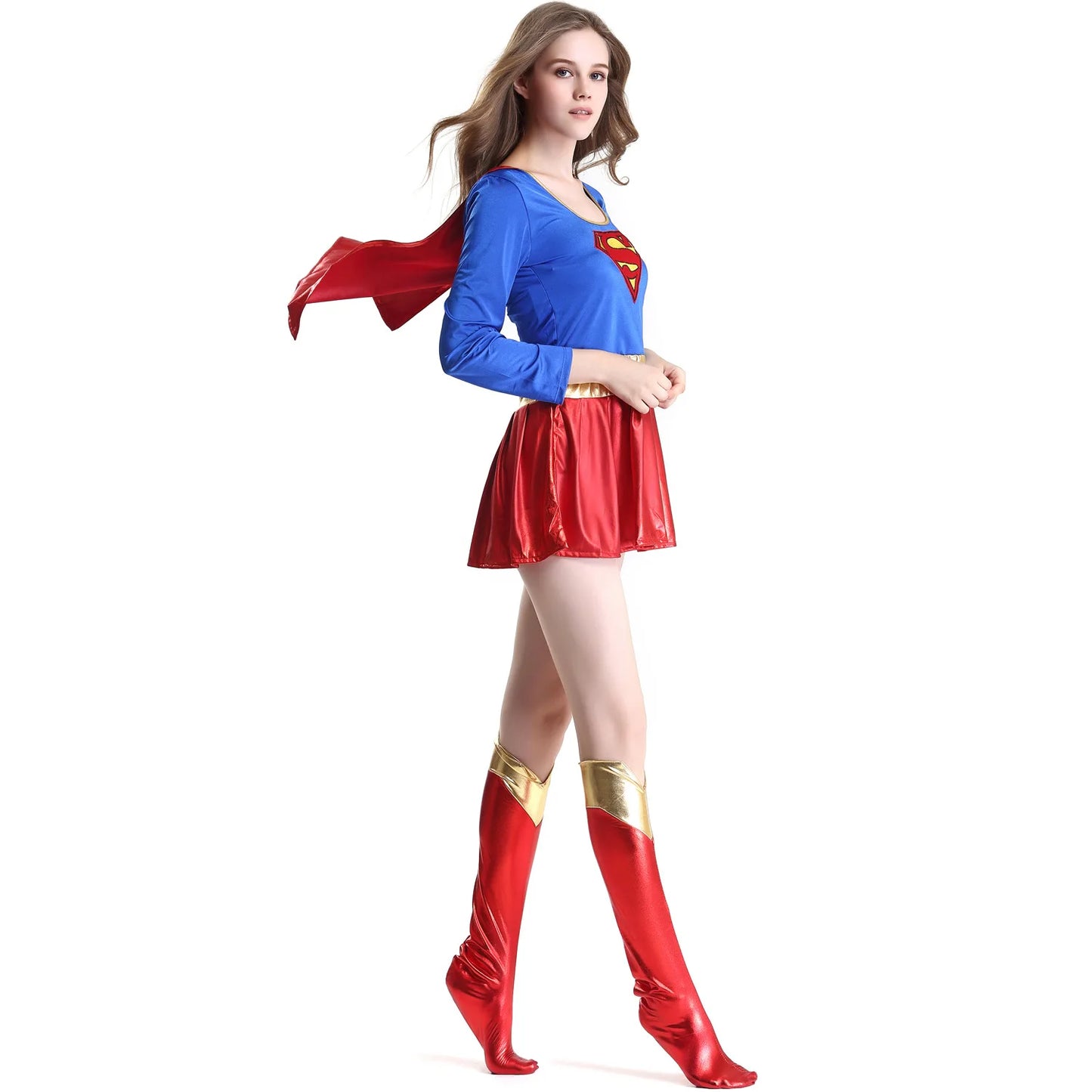 Adult Sexy Super Hero Cosplay Costume Halloween Carnival Party Wonder Girl Fancy Dress With Shoe Covers