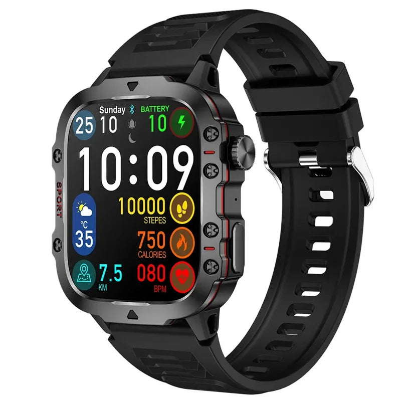 Reloj inteligente QX11 para hombre y mujer, pantalla grande de 1,96 pulgadas, HD, Bluetooth, llamadas SOS, asistente de voz, rastreador de actividad física deportivo