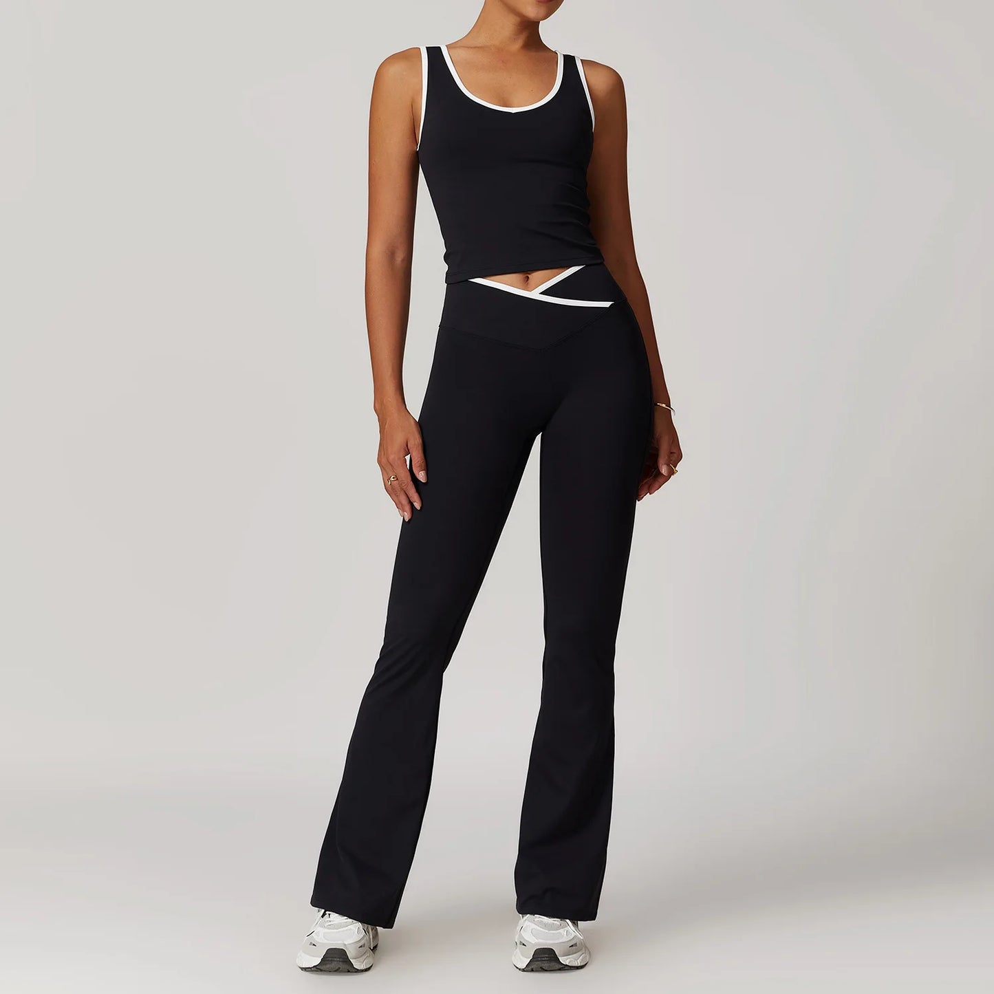 Conjunto de yoga de 2 piezas, ropa deportiva para entrenamiento, chándal de gimnasio, leggings de cintura alta, sujetador deportivo, ropa deportiva para mujer