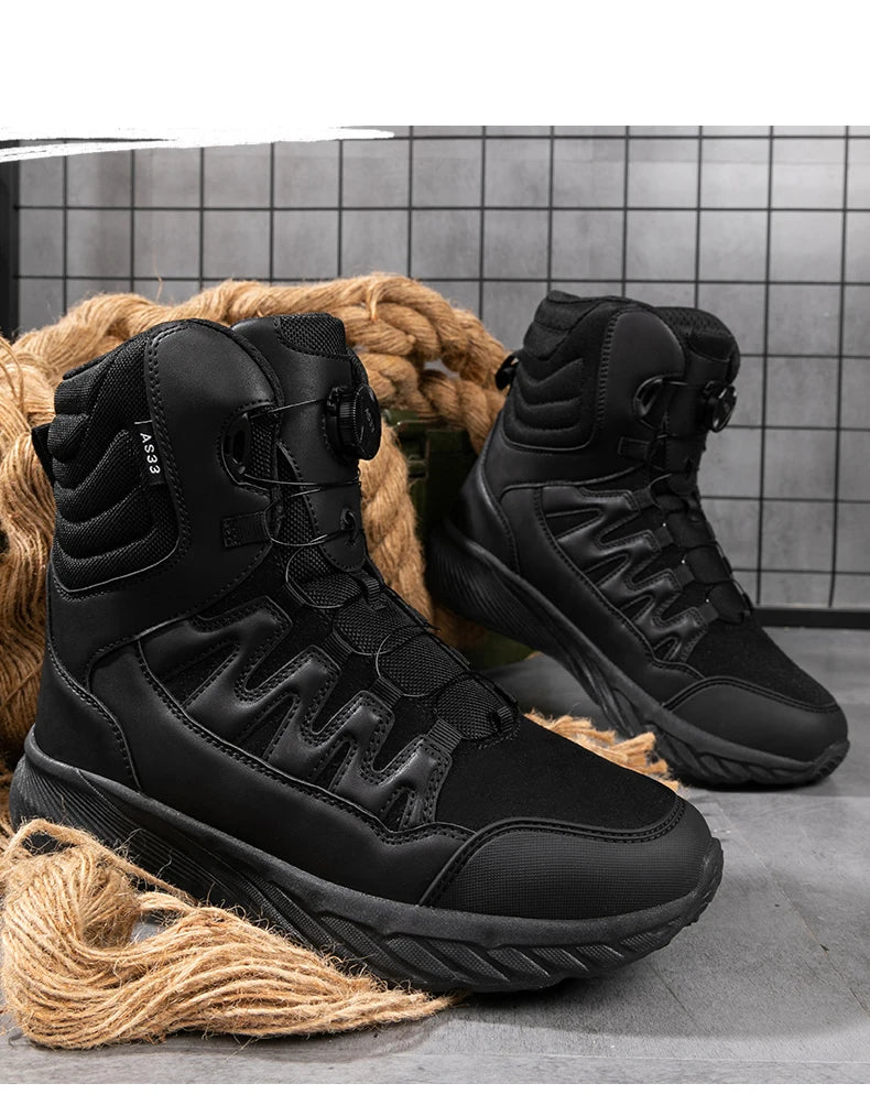 Botas tácticas para hombre, marca Army Boot, estilo militar, hasta el tobillo, para senderismo, seguridad, trabajo en el desierto, escalada, impermeables, de alta calidad.