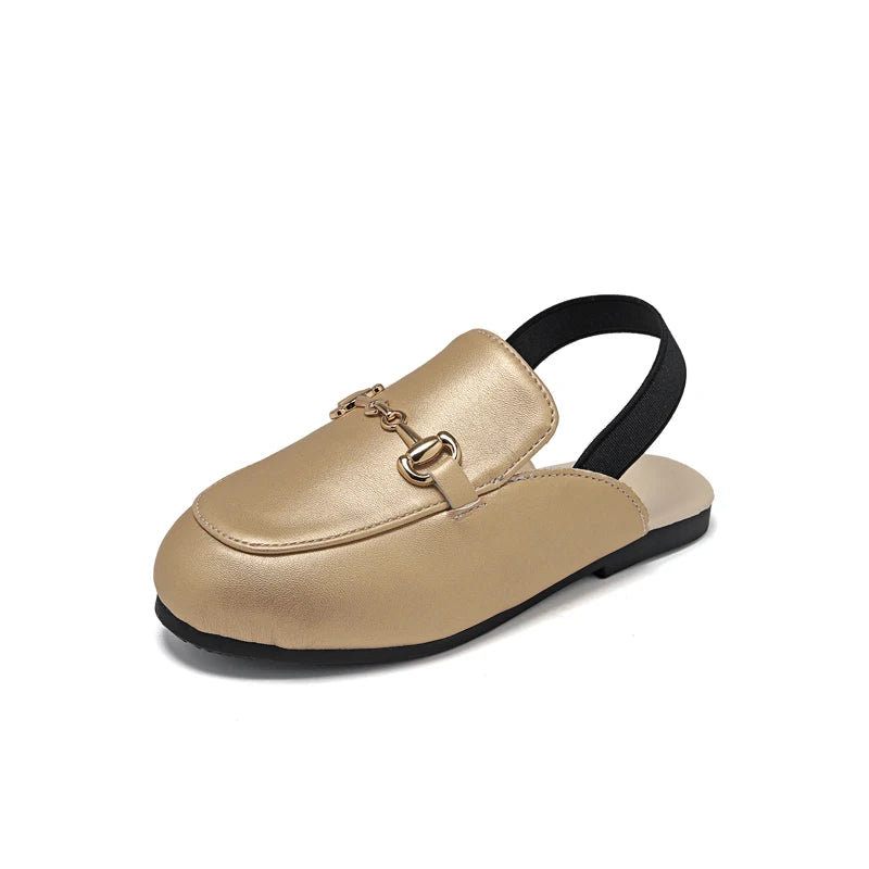 Zapatos para niños, sandalias negras para exteriores, zapatillas para niñas pequeñas, zapatos planos suaves de marca, sandalias de princesa, zapatos sin cordones de verano