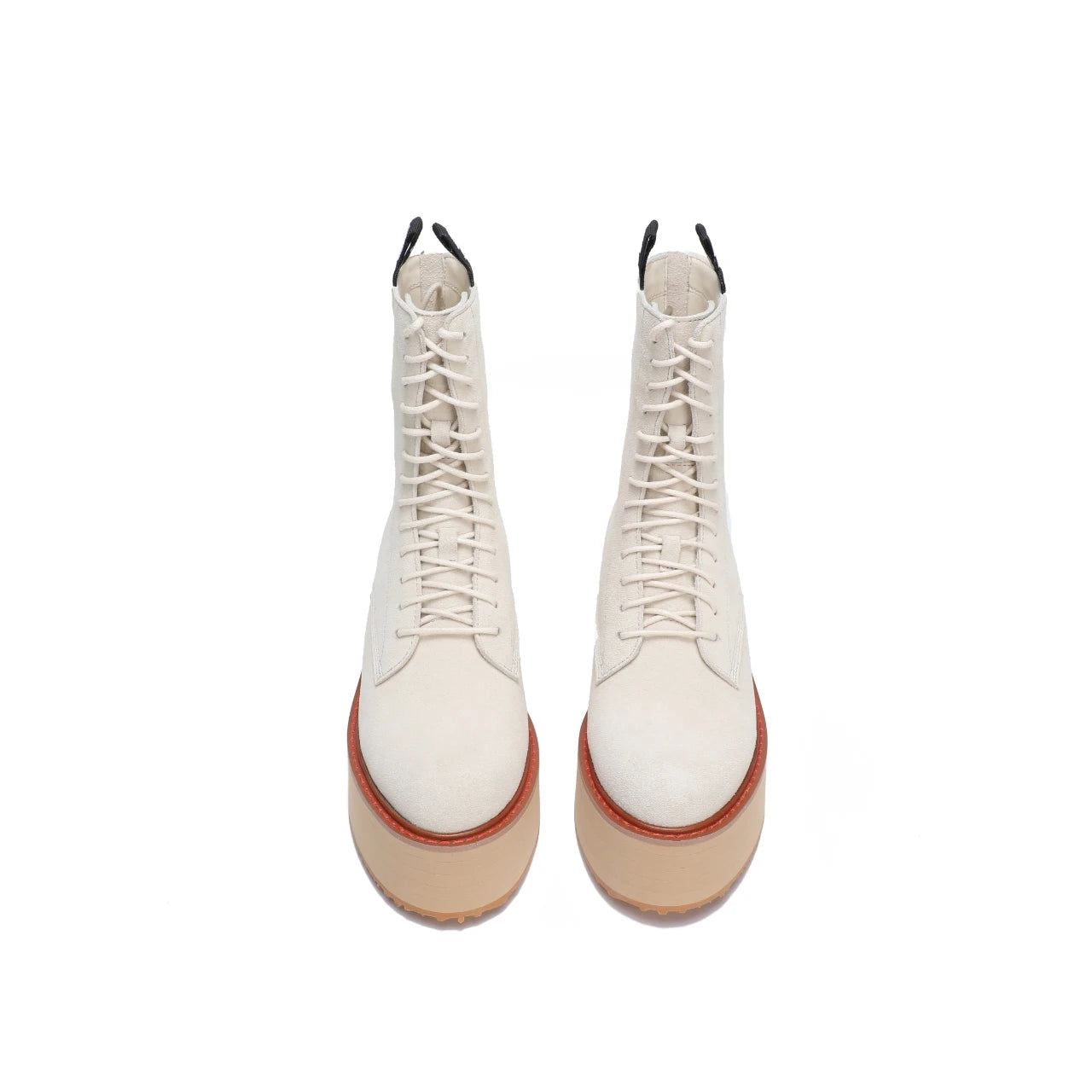 Botas de mujer de nuevo estilo con suela gruesa y cremallera trasera con cordones ajustables