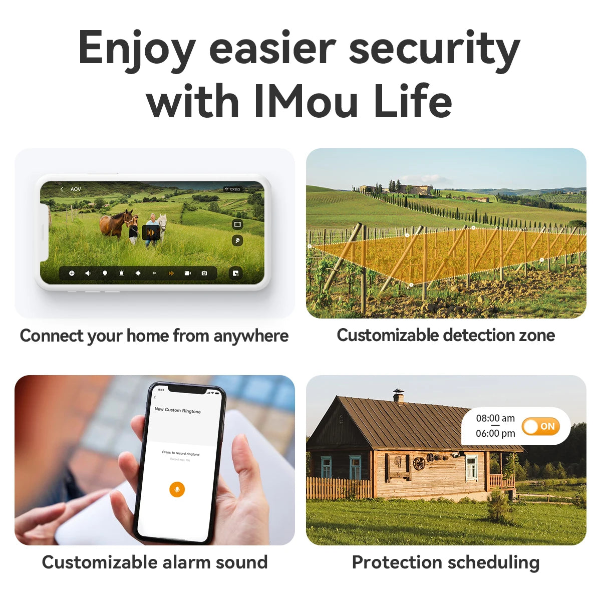 Cámara de seguridad exterior IMOU AOV PT de 5 MP con panel solar, 360°, PTZ, red wifi 4G LTE, batería de 10000 mAh, cámara IP con seguimiento automático