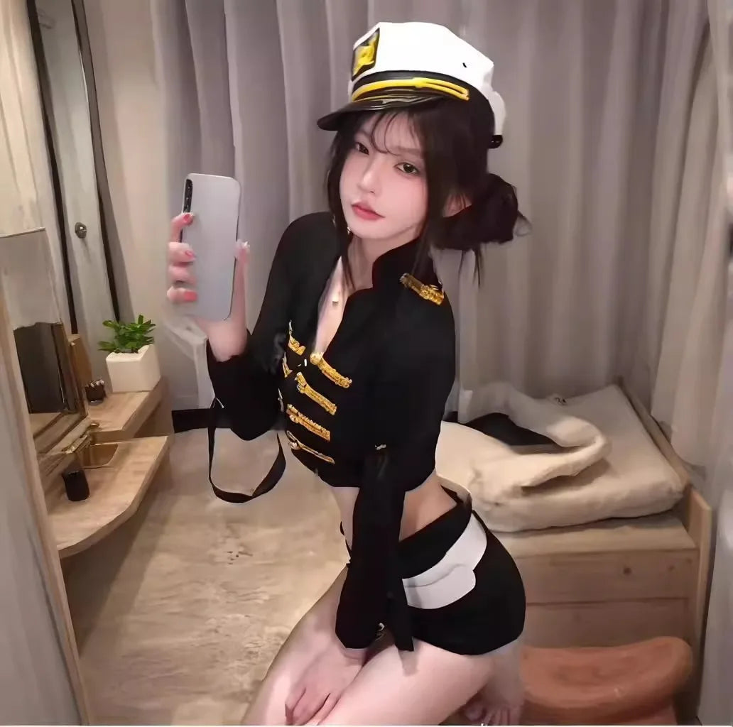 2025NEW Airline Stewardess Cosplay For Woman Sexy Air Hostess Uniform Halloween Costumes Fancy Role Play Party
