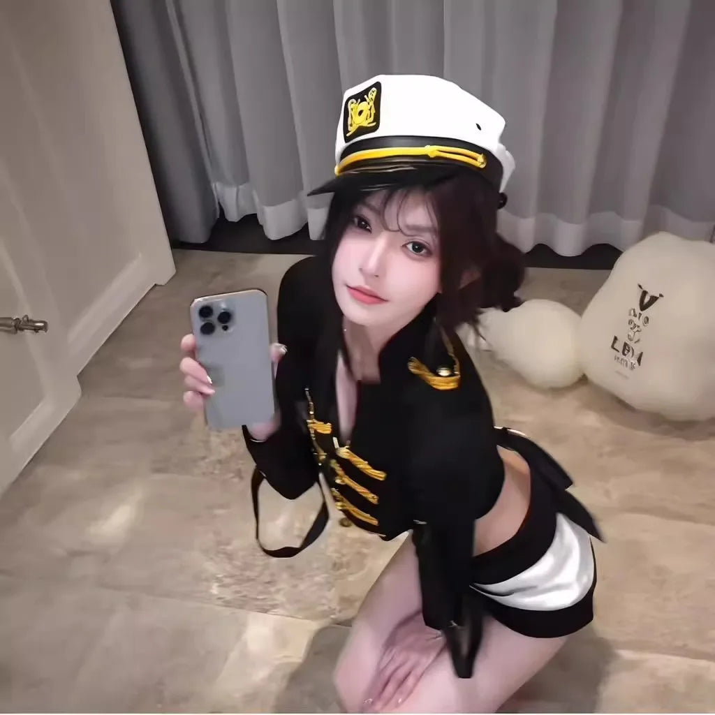 2025NEW Airline Stewardess Cosplay For Woman Sexy Air Hostess Uniform Halloween Costumes Fancy Role Play Party