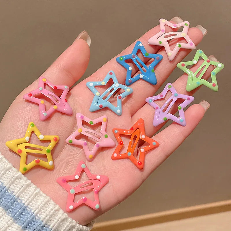 10 piezas de accesorios para el cabello para niñas, pinzas para el cabello para niños pequeños, horquillas para el cabello para niños, tocado lindo de color arcoíris, nuevo estilo