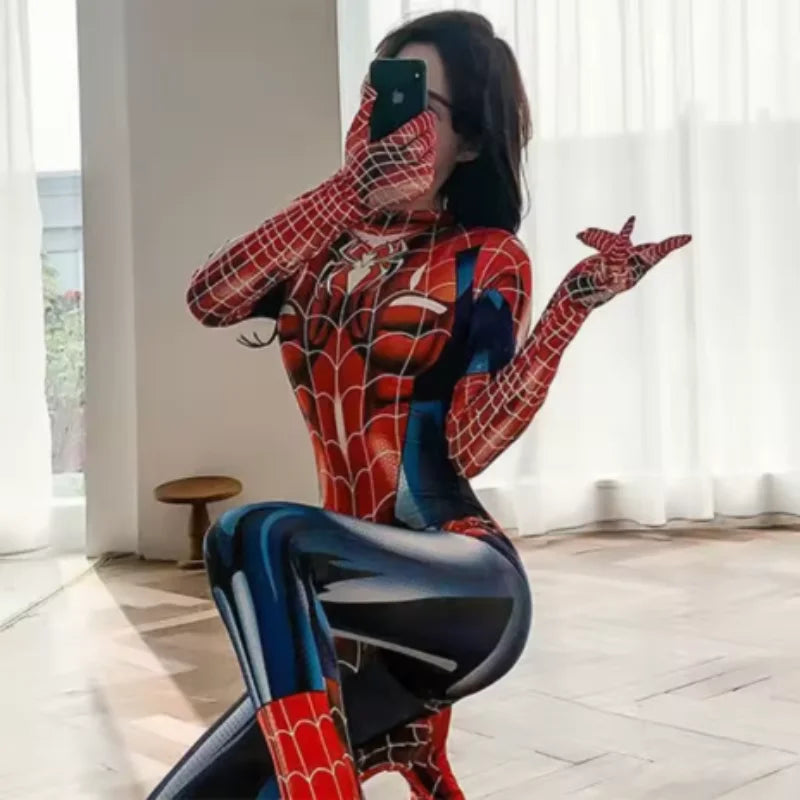 Halloween Spider Man Costume Movie Superhero Cosplay Bodysuit Suit Avengers Cosplay Venom Spider Man Corset for Women Girl Suit