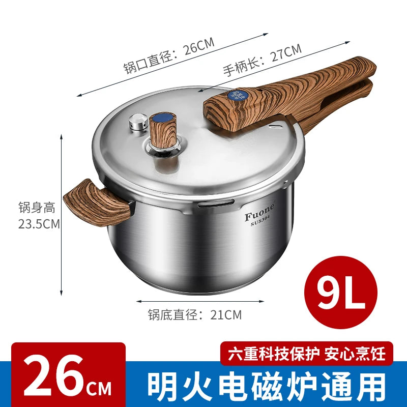 Olla a presión de acero inoxidable 304, tamaño pequeño, con fondo reforzado, segura y antiexplosión, compatible con gas e inducción, nuevo modelo.