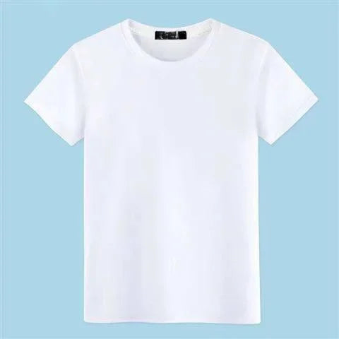 Camiseta deportiva de manga corta blanca pura para hombre, camiseta ajustada de media manga, color base negro, ropa informal de verano.
