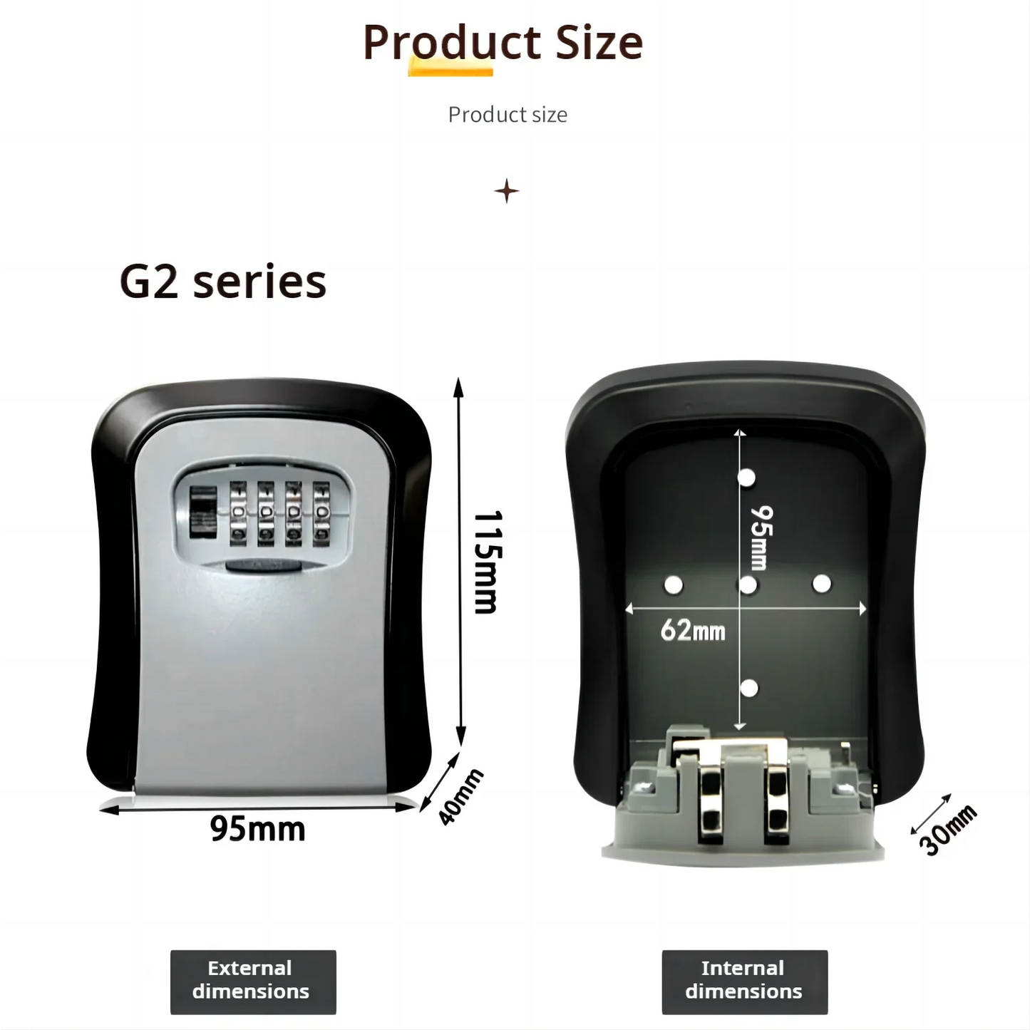 Cerradura de combinación Key Keeper para montar en la pared, resistente al agua, 4 dígitos, contraseñas, caja de almacenamiento para 5 llaves, fácil de arreglar, caja de seguridad para el hogar o la oficina