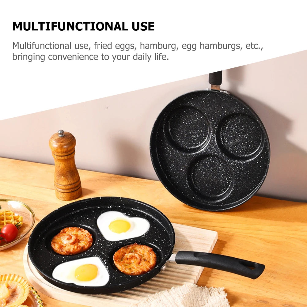 Mini sartén para huevos de 10 pulgadas de acero inoxidable, utensilios de cocina, antiadherente, para desayuno, multifuncional, fácil de limpiar H