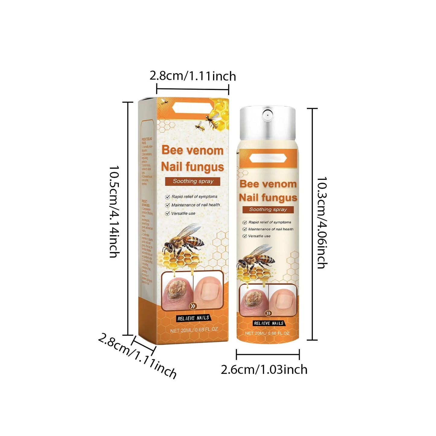 Spray para el cuidado de las uñas, limpiador e hidratante para pies, 20 ml