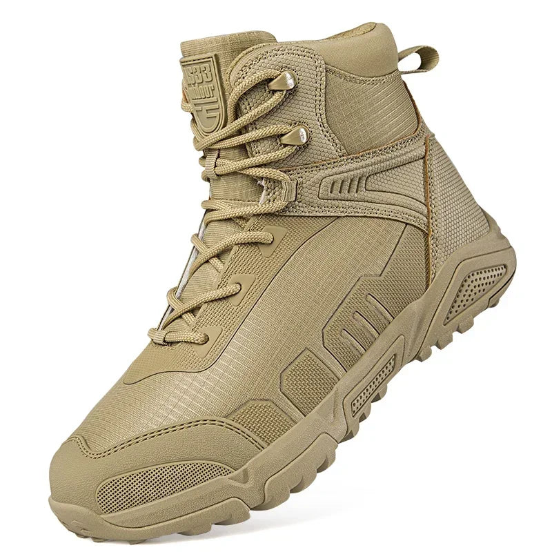 2024Men's Boots Outdoor Tactical mid-waist Boot Men's Hiking Shoes Non-slip Desert Combat Boots Men's Solid Color Snow Boots New