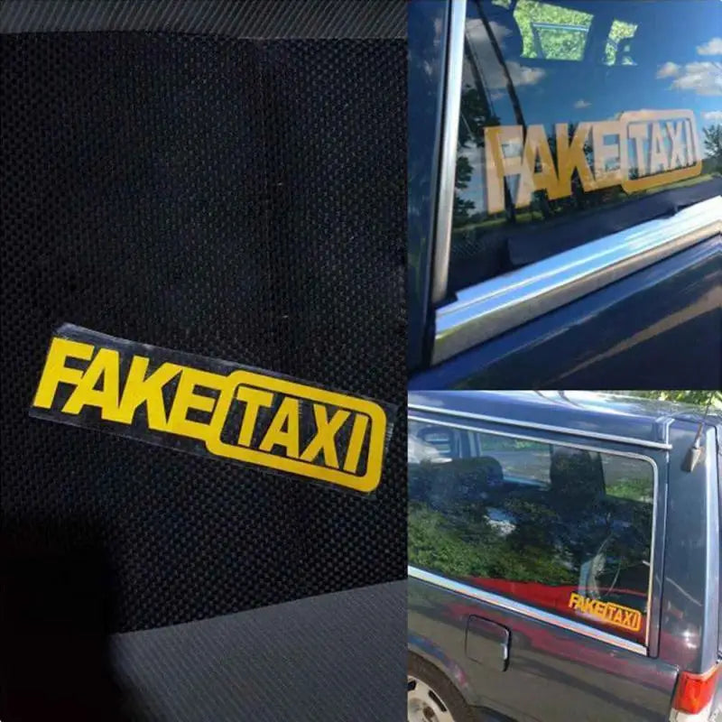 1/2 pegatinas reflectantes para coche, diseño de taxi falso, para VW Golf 4, Ford Focus 3, Toyota Auris, Seat Exeo, BMW E46, Honda.