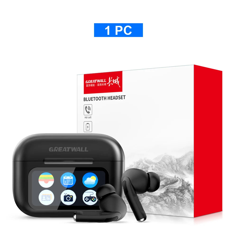 Auriculares inalámbricos GREATWALL TWS originales con Bluetooth, pantalla táctil LCD inteligente, sonido estéreo HiFi, llamadas HD y aplicación.