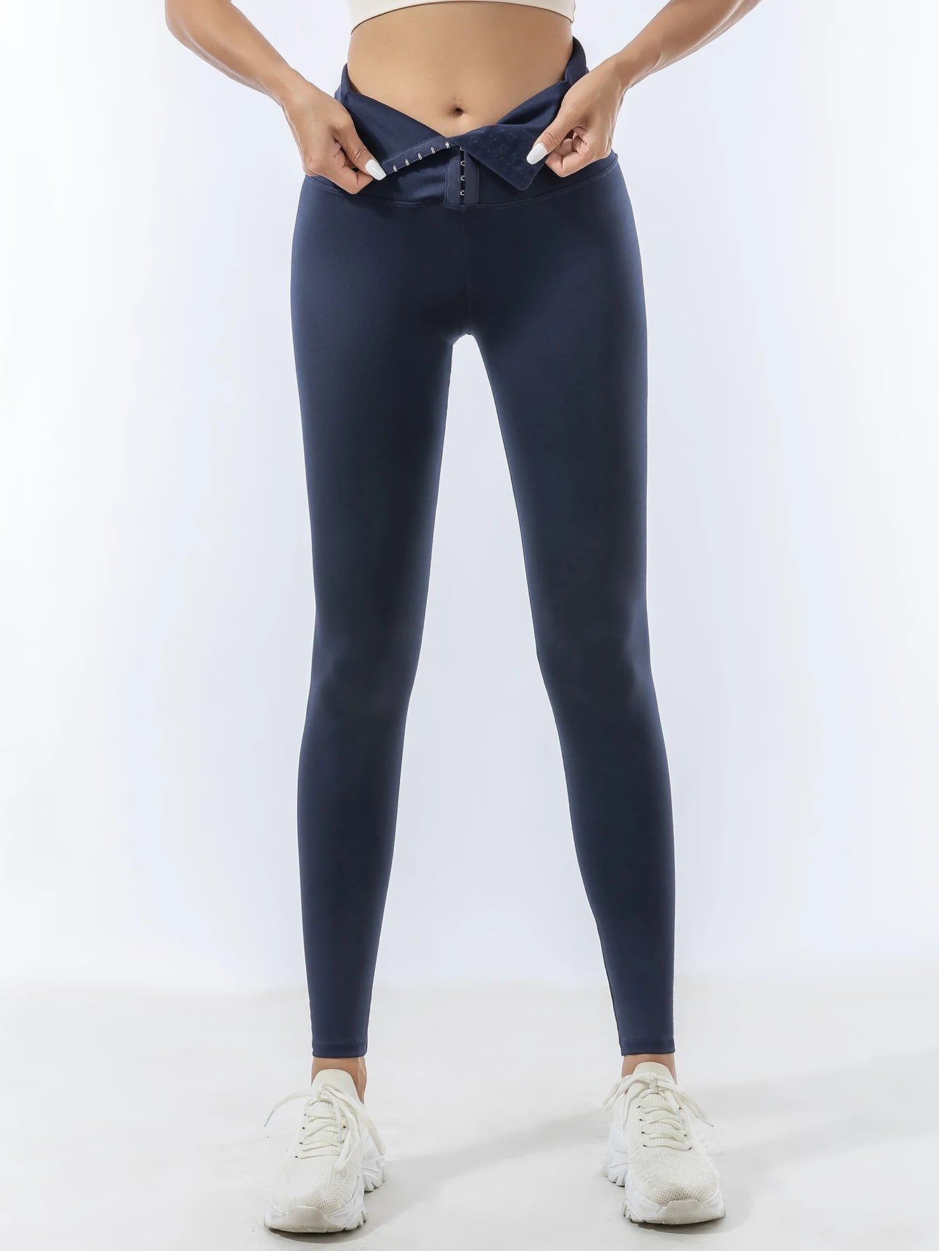 Pantalones de tiburón con botonadura alta cintura cintura compresión cadera levantamiento yoga pantalones Europa y Estados Unidos otoño e invierno Barbi