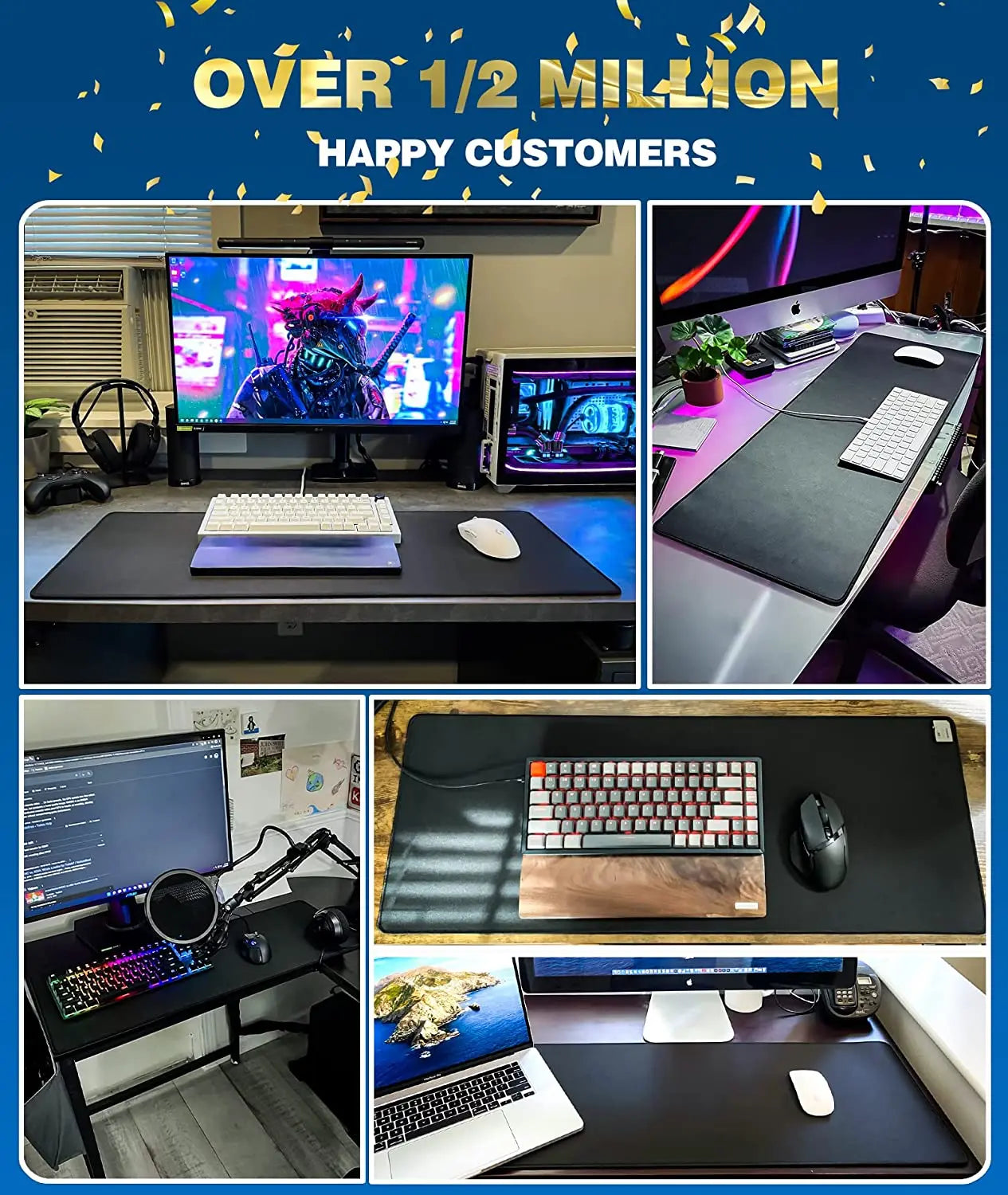 Alfombrilla de ratón XXL negra para gamer, alfombrilla de escritorio para ordenador, 900 x 400 cm, para teclado, anime, oficina, tapete de juego, kawaii, extendida