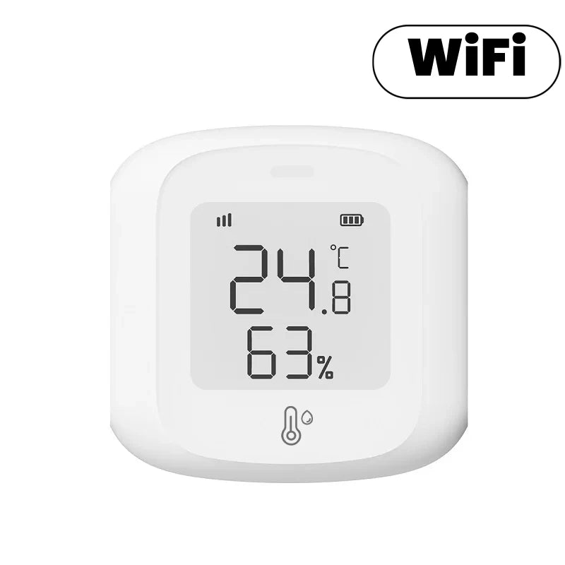 Sensor de temperatura y humedad Tuya ZigBee/WIFI con pantalla LED, conexión inteligente para el hogar, termohigrometría, Google Home y Alexa.