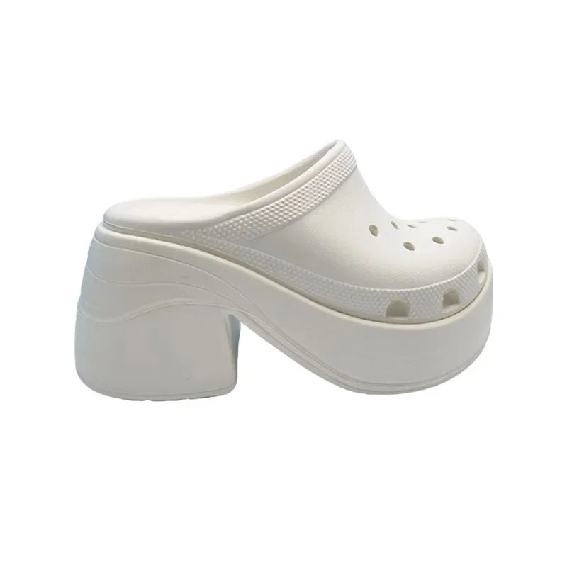 Sandalias cómodas de EVA con tacón grueso y diseño de sirena para mujer, antideslizantes, informales, para playa y exteriores