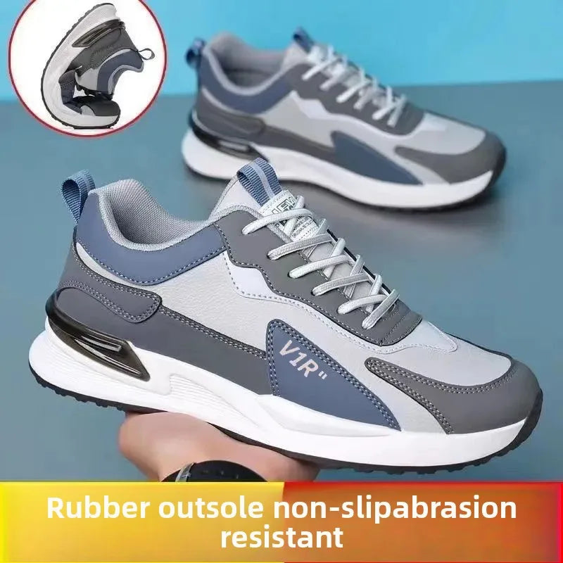 Zapatillas de running de caña baja para hombre 2025, nuevo estilo coreano, suela suave, con cordones, deportivas de moda, transpirables, cómodas y casuales