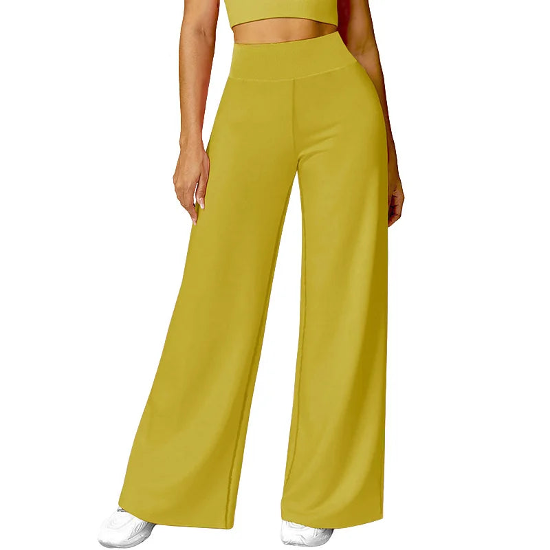Women’s Yoga Wide Leg Pants High Waist Loose Fit Workout Trousers Casual Lounge Fitness Wear