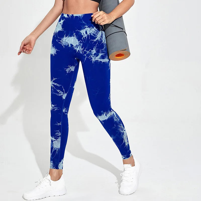 Leggings deportivas para mujer, pantalones de yoga sin costuras con estampado tie-dye de 47 colores, mallas para correr, fitness, cintura alta, para gimnasio y entrenamiento.