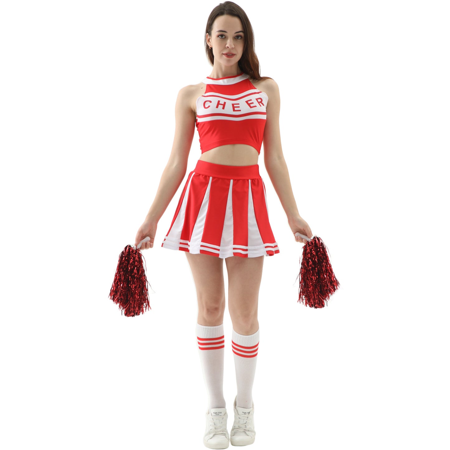 New sexy female student cheerleading costume women's adult cheerleading uniform dance uniform sleeveless crop top with mini p