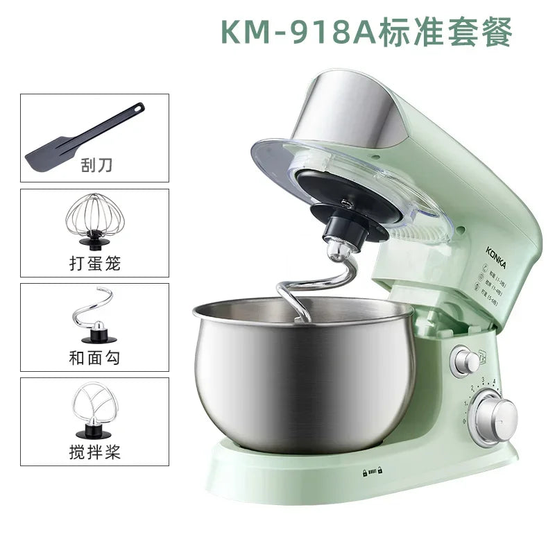 Máquina de crema KONKA de 220 V, silenciosa, para uso doméstico, pequeña batidora de chef comercial, amasadora y mezcladora de masa