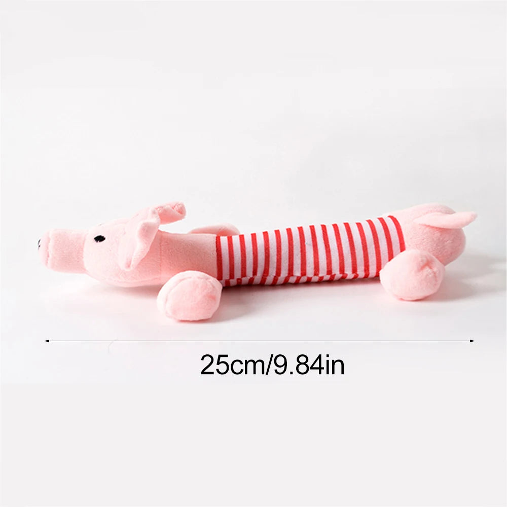 Divertido juguete de imitación de animal sin relleno para perros con chirriadores, duradero, de peluche sin relleno, con sonido chirriante, para masticar y arrugar.