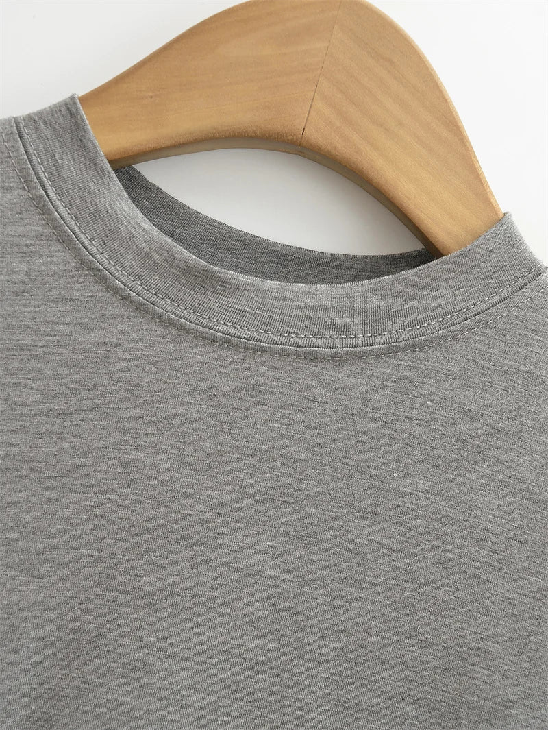 Camiseta informal de alta calidad para mujer, blusa sexy ajustada de manga corta, tendencia de moda, ropa lisa, tops Y2K, 2024