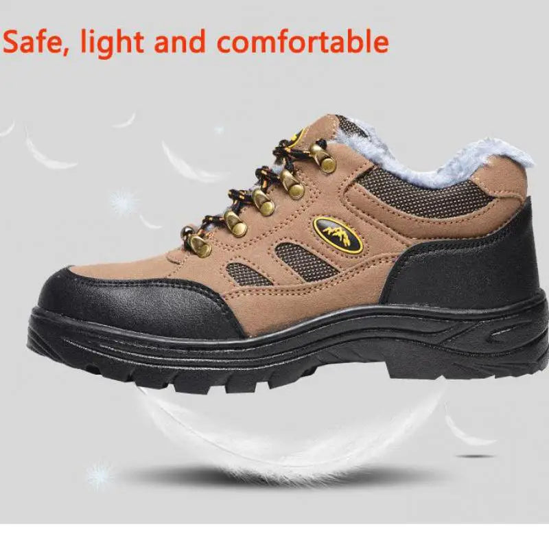 Zapatos de Seguridad 2023 Nuevos Zapatos de Seguridad de Invierno para Hombre, Felpa Abrigada, Alta Calidad, Trabajo al Aire Libre, Tallas Grandes, Sepatu Safety