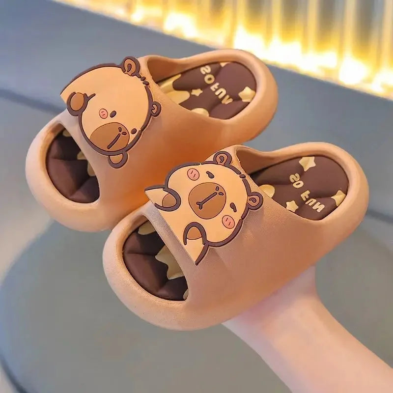 Pantuflas de interior para niños, de verano, antideslizantes, de PVC, para uso doméstico, para el baño, a juego con la familia, para niños y niñas.