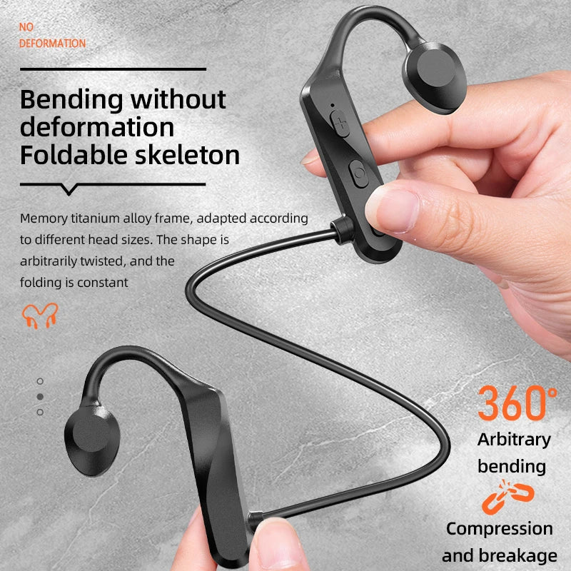 Auriculares de conducción ósea K69 con Bluetooth, auriculares deportivos de alta fidelidad con gancho para la oreja, inalámbricos y micrófono, resistentes al agua.