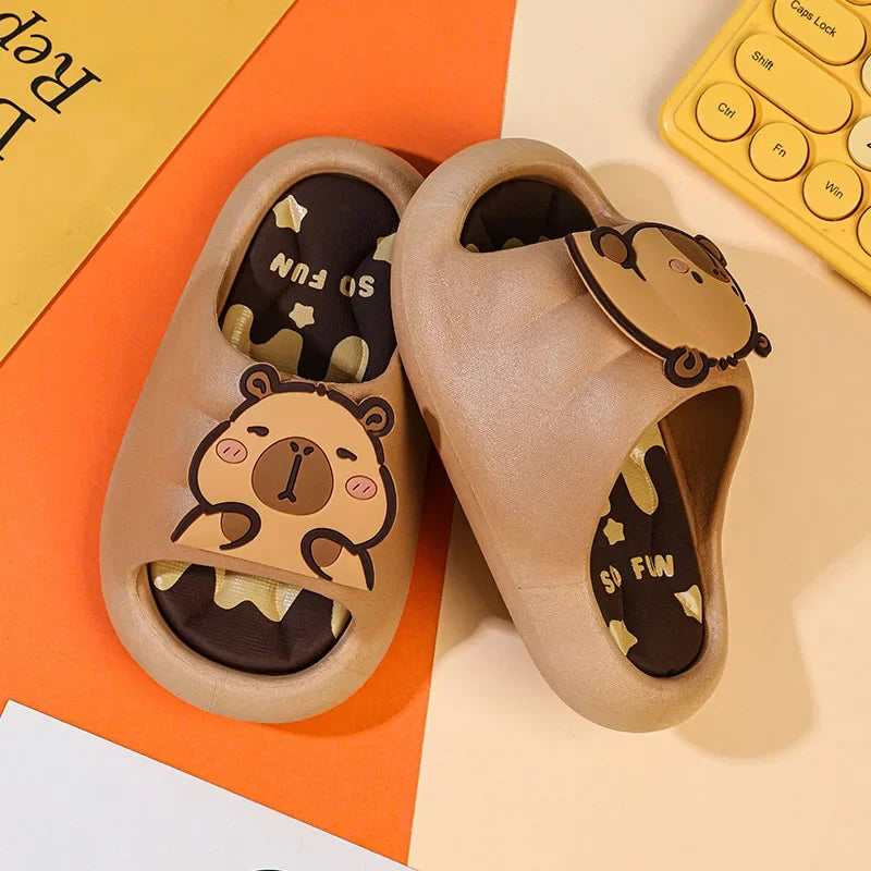 Pantuflas de interior para niños, de verano, antideslizantes, de PVC, para uso doméstico, para el baño, a juego con la familia, para niños y niñas.