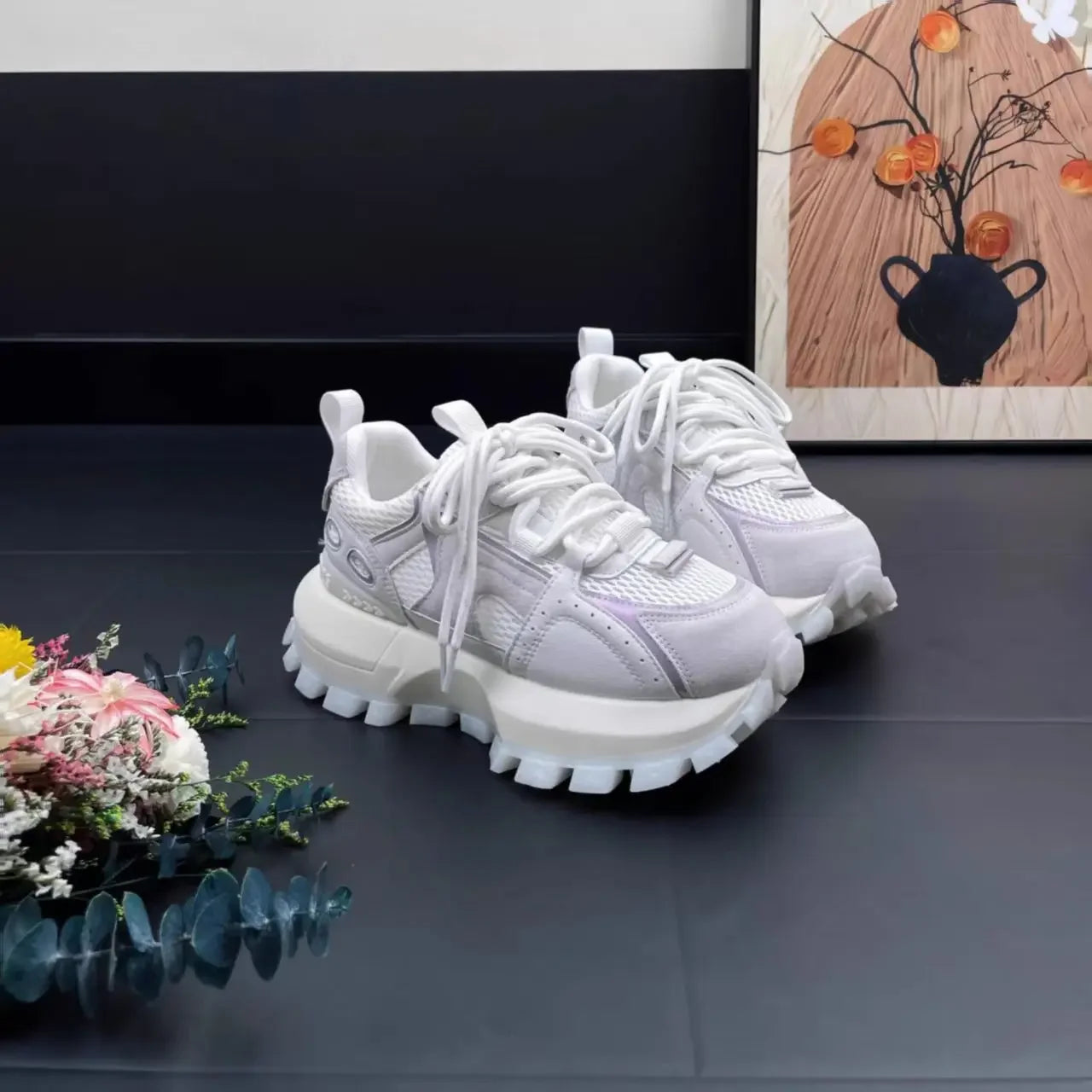 Zapatillas deportivas informales con diseño de dopamina para mujer, con suela gruesa, versátiles y a la moda, Ah Gan, 2025