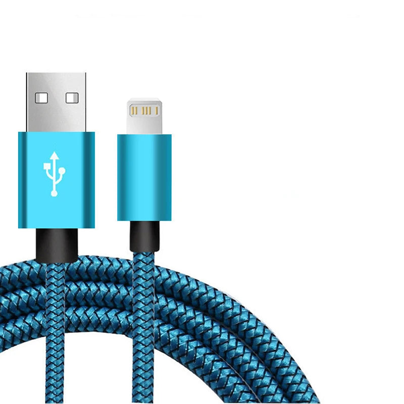 Cable USB de carga rápida para iPhone 14, 13, 12, 11 Pro Max, Xs, X, XR, 8, 7, 6, 6s Plus, SE 2, Apple iPad, cable de carga de datos de cable largo de 1 m, 2 m y 3 m