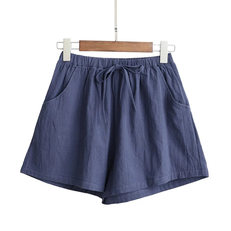Pantalones cortos de verano para mujer, informales, de cintura alta, para adolescentes y niñas, transpirables, para correr y playa