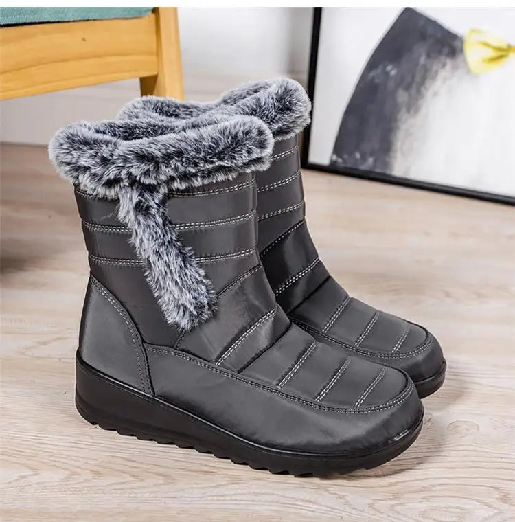 Botas de nieve para mujer, zapatos sólidos para mujer, zapatos impermeables para mujer, botines nuevos, botas planas para mujer, zapatos de invierno para mujer, botas