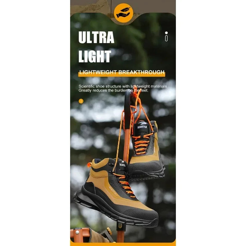 Zapatos de seguridad antisalpicaduras para hombre, botas de trabajo resistentes al desgaste, zapatos con punta de acero, zapatos protectores a prueba de pinchazos, zapatillas de seguridad